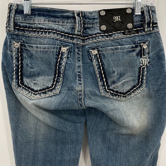 MISS ME Signature Cuffed Capri 100% Cotton Cropped Jeans Size 25 - Picture 5 of 8
